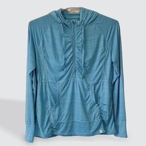 Tangerine Womens Lagoon Blue Ruched Athletic Hoodie Jacket Size XXL XXG